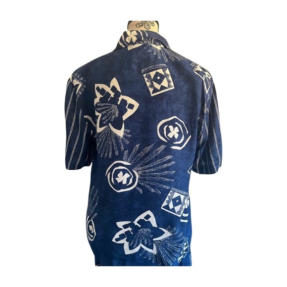 Vintage 1992 Matching Set by Conrad C. – Indigo Shirt + Shorts | Canada | Rayon - Picture 8 of 11